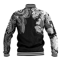Japanese Irezumi and Hawaiian Polynesian Art Tattoo Baseball Jacket Black Color - Polynesian Pride