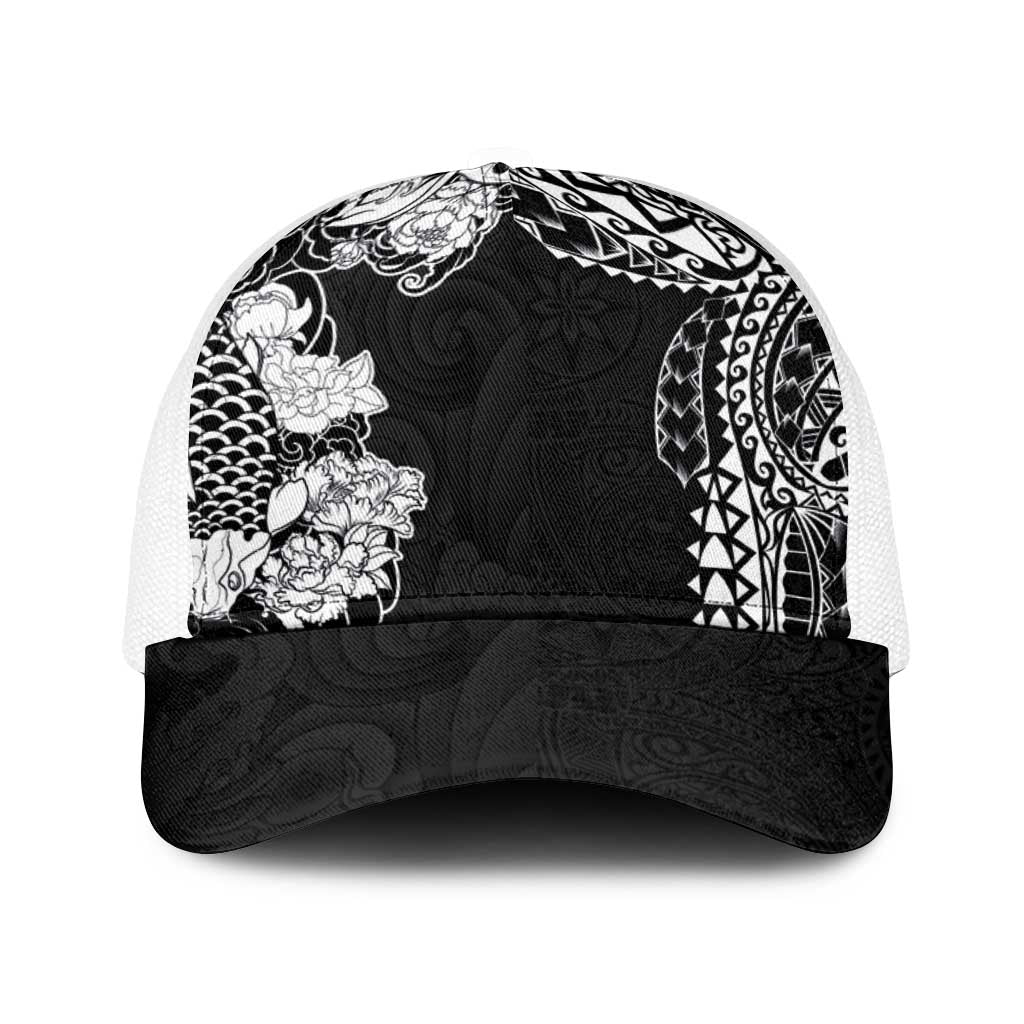 Japanese Irezumi and Hawaiian Polynesian Art Tattoo Baseball Net Cap Black Color - Polynesian Pride