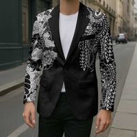 Japanese Irezumi and Hawaiian Polynesian Art Tattoo Blazer Black Color - Polynesian Pride