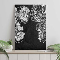 Japanese Irezumi and Hawaiian Polynesian Art Tattoo Canvas Wall Art Black Color - Polynesian Pride