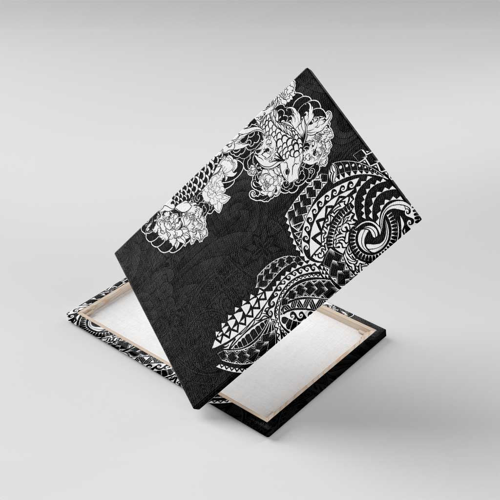 Japanese Irezumi and Hawaiian Polynesian Art Tattoo Canvas Wall Art Black Color - Polynesian Pride