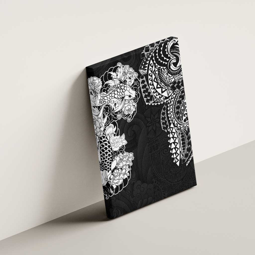Japanese Irezumi and Hawaiian Polynesian Art Tattoo Canvas Wall Art Black Color - Polynesian Pride