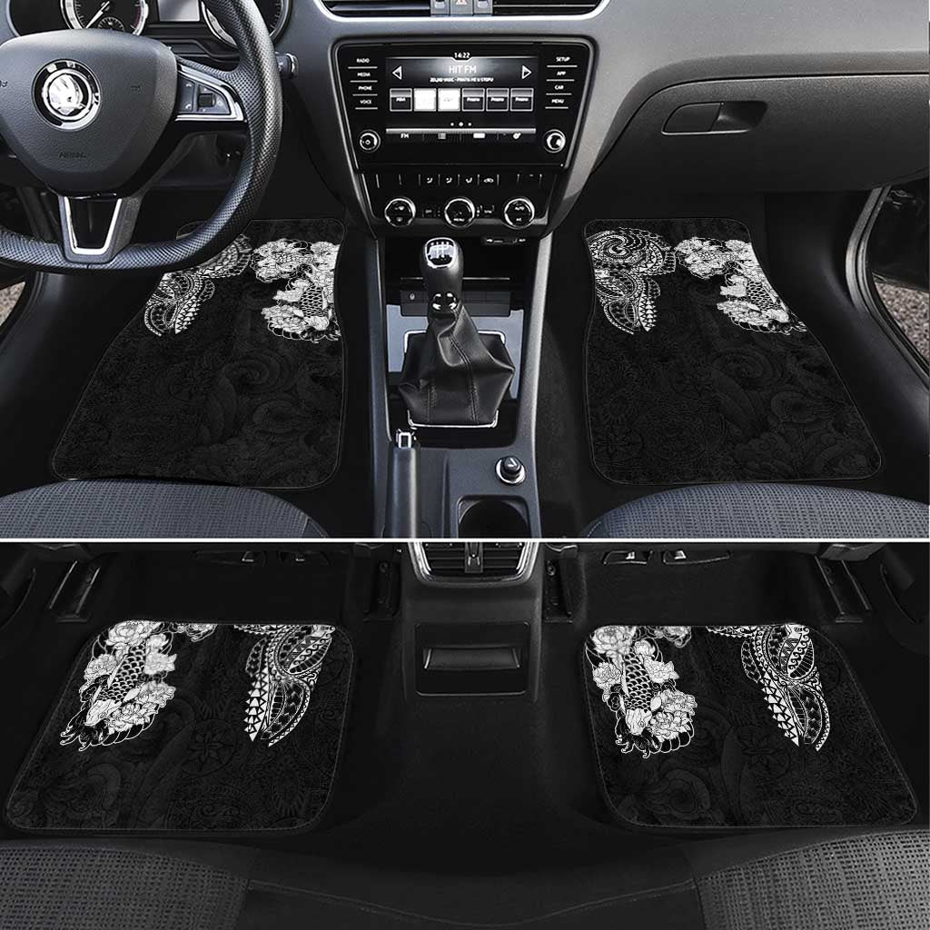 Japanese Irezumi and Hawaiian Polynesian Art Tattoo Car Mats Black Color - Polynesian Pride