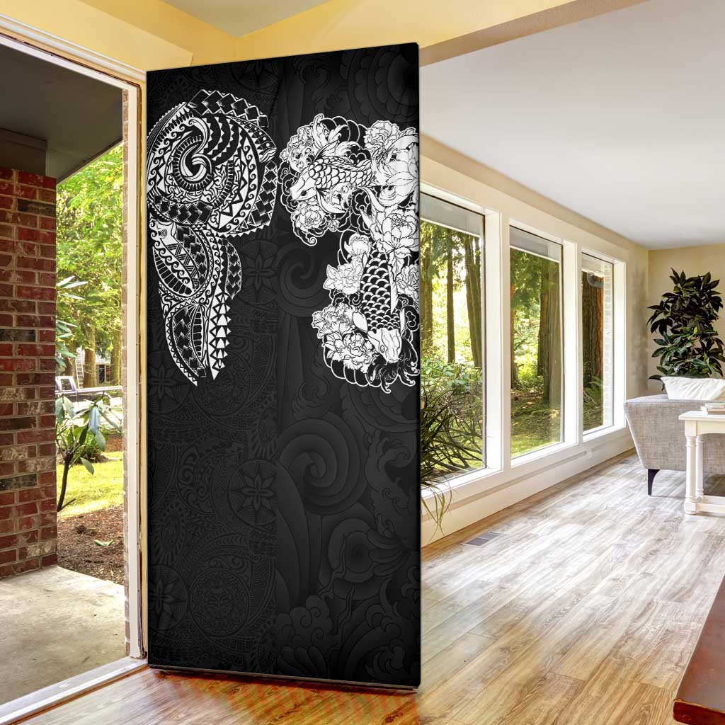 Japanese Irezumi and Hawaiian Polynesian Art Tattoo Door Cover Black Color - Polynesian Pride