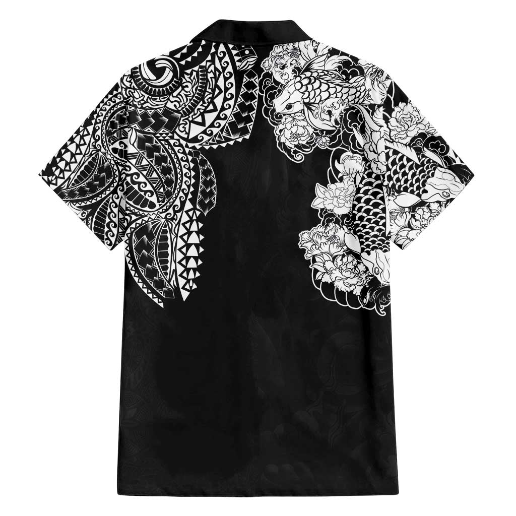 Japanese Irezumi and Hawaiian Polynesian Art Tattoo Hawaiian Shirt Black Color - Polynesian Pride