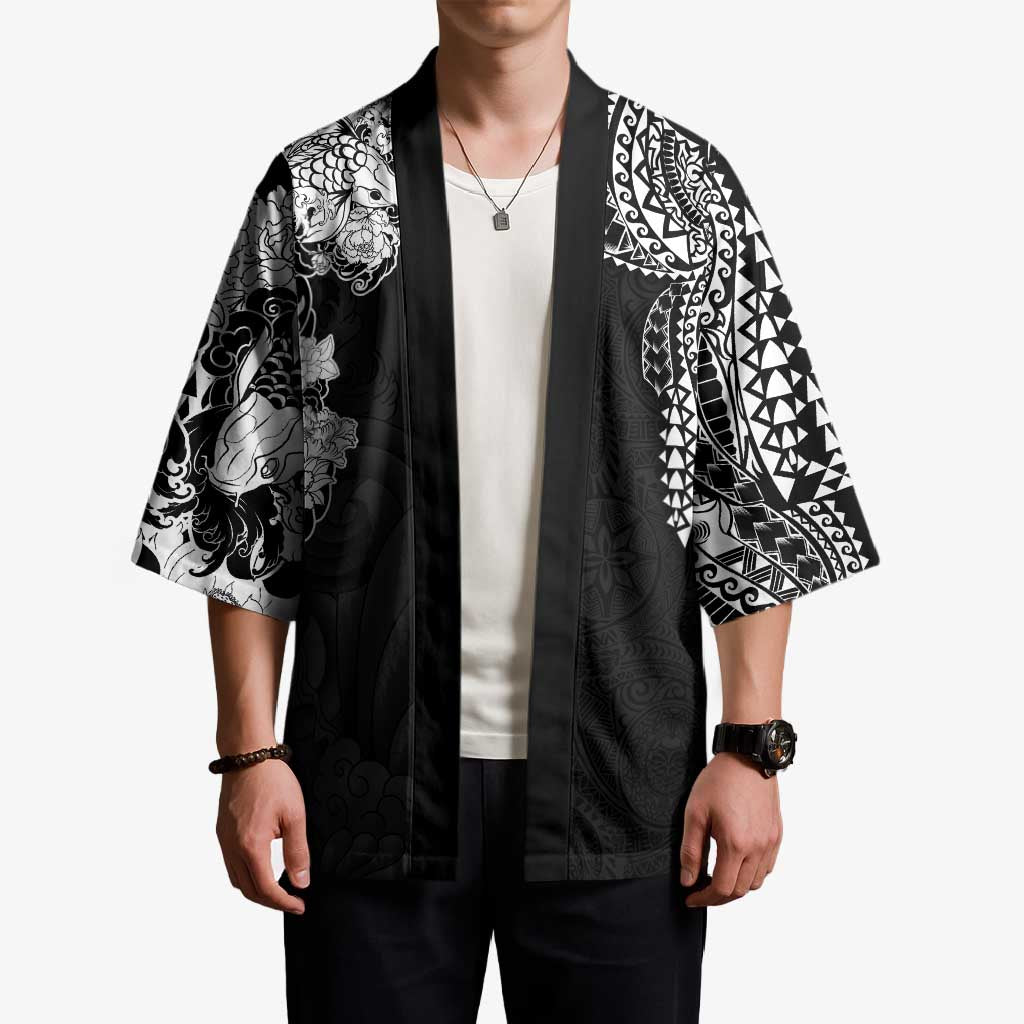 Japanese Irezumi and Hawaiian Polynesian Art Tattoo Kimono Black Color - Polynesian Pride
