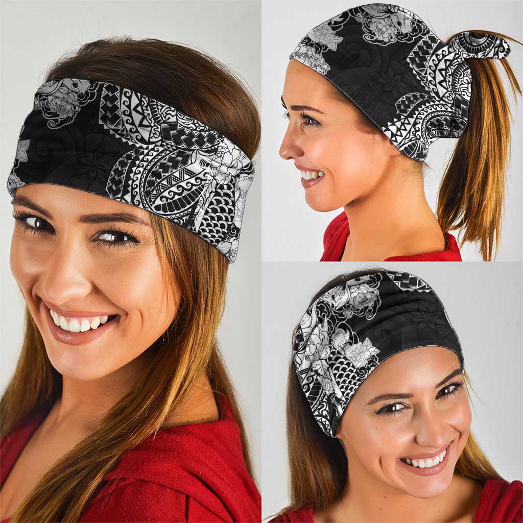 Japanese Irezumi and Hawaiian Polynesian Art Tattoo Neck Gaiter Black Color - Polynesian Pride