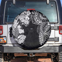 Japanese Irezumi and Hawaiian Polynesian Art Tattoo Spare Tire Cover Black Color - Polynesian Pride