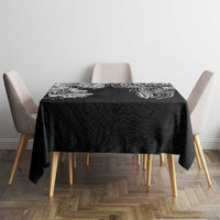 Japanese Irezumi and Hawaiian Polynesian Art Tattoo Tablecloth Black Color - Polynesian Pride
