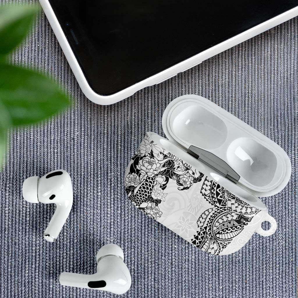 Japanese Irezumi and Hawaiian Polynesian Art Tattoo AirPods Case White Color - Polynesian Pride