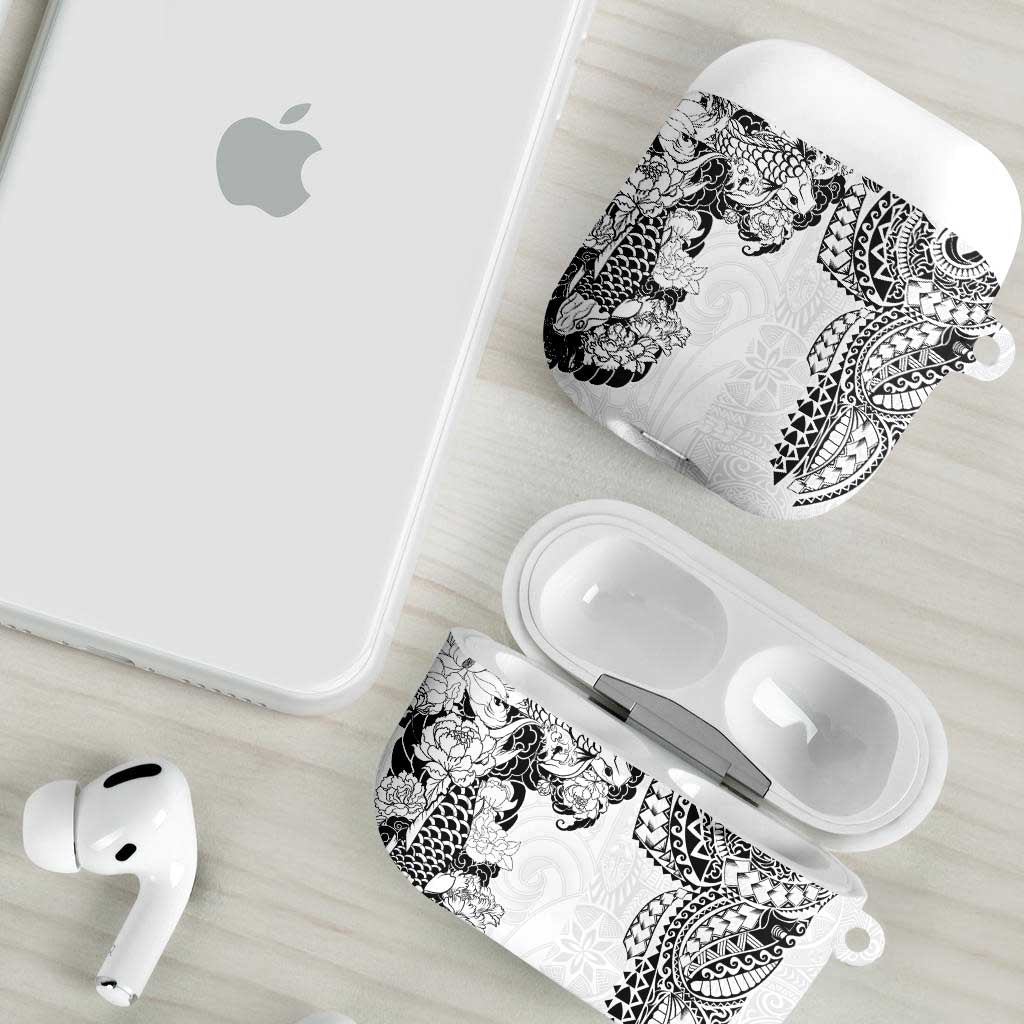 Japanese Irezumi and Hawaiian Polynesian Art Tattoo AirPods Case White Color - Polynesian Pride