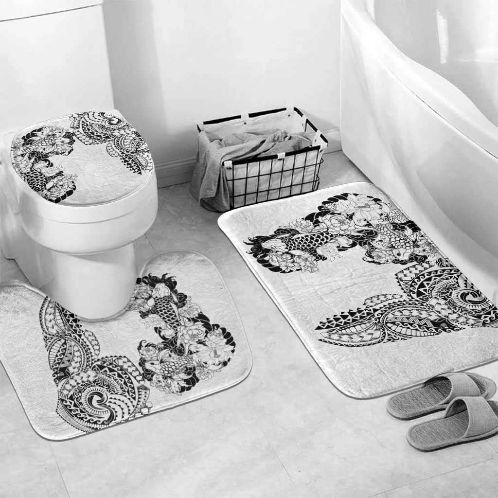 Japanese Irezumi and Hawaiian Polynesian Art Tattoo Bathroom Set White Color - Polynesian Pride