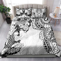 Japanese Irezumi and Hawaiian Polynesian Art Tattoo Bedding Set White Color - Polynesian Pride
