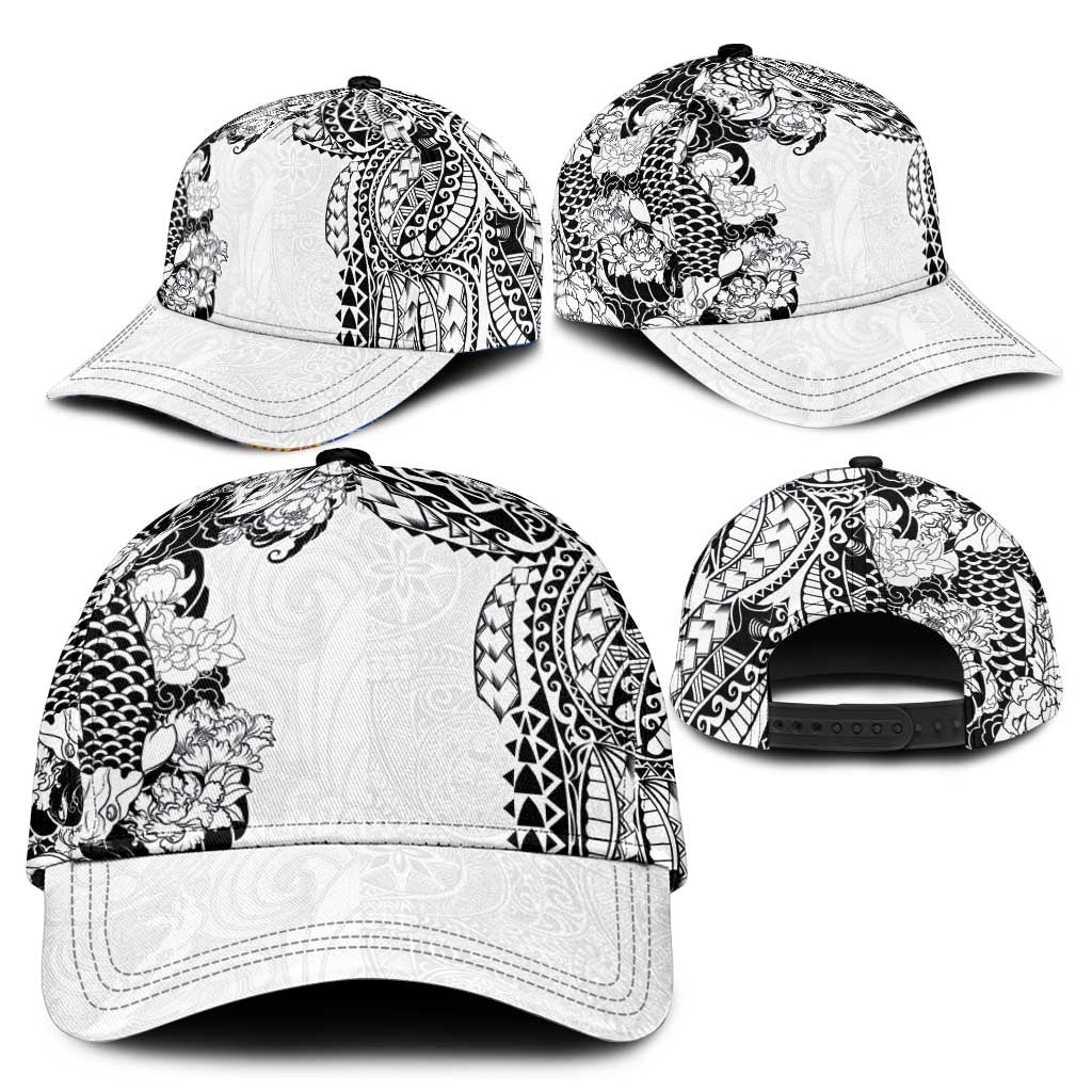 Japanese Irezumi and Hawaiian Polynesian Art Tattoo Classic Cap White Color - Polynesian Pride