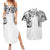 Japanese Irezumi and Hawaiian Polynesian Art Tattoo Couples Matching Summer Maxi Dress and Hawaiian Shirt White Color - Polynesian Pride