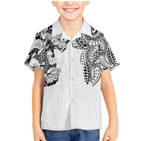 Japanese Irezumi and Hawaiian Polynesian Art Tattoo Family Matching Mermaid Dress and Hawaiian Shirt White Color - Polynesian Pride