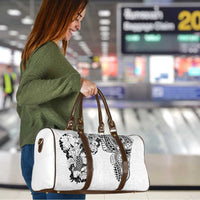 Japanese Irezumi and Hawaiian Polynesian Art Tattoo Travel Bag White Color - Polynesian Pride