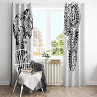 Japanese Irezumi and Hawaiian Polynesian Art Tattoo Window Curtain White Color - Polynesian Pride