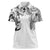 Japanese Irezumi and Hawaiian Polynesian Art Tattoo Women Polo Shirt White Color - Polynesian Pride