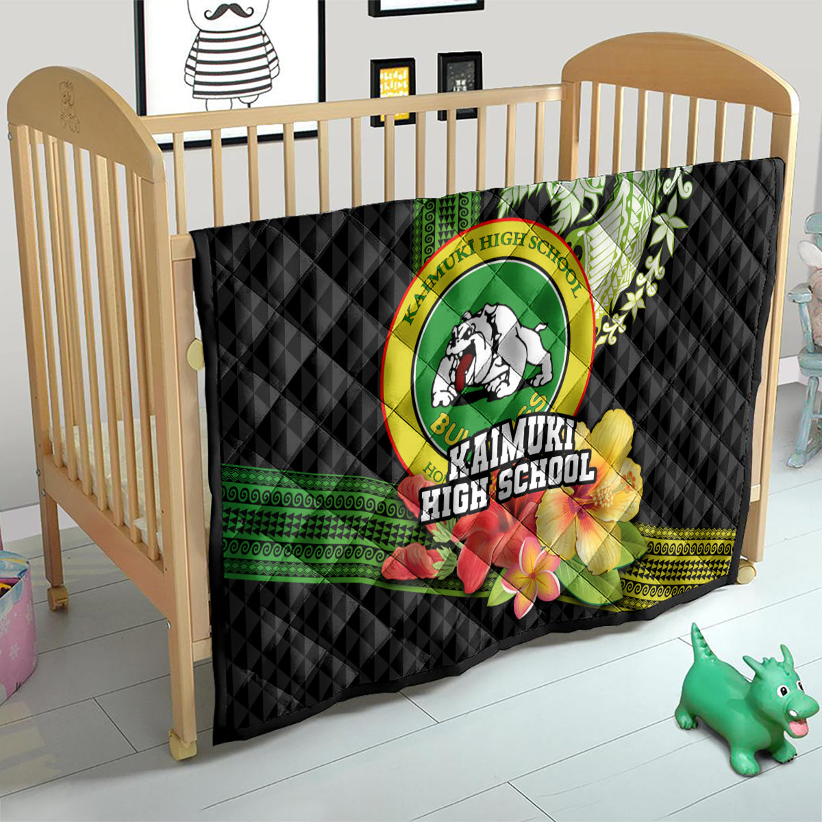Hawaii Kaimuki High School Quilt Tribal Kakau Pattern Mix Hibiscus Flower LT03 - Polynesian Pride