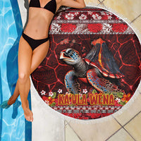 Hawaii KaʻUla Wena Volcano Turtle Beach Blanket Lava and Tropical Plants Tribal Pattern