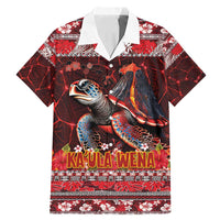Hawaii KaʻUla Wena Volcano Turtle Family Matching Mermaid Dress and Hawaiian Shirt Lava and Tropical Plants Tribal Pattern