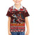 Hawaii KaʻUla Wena Volcano Turtle Family Matching Off The Shoulder Long Sleeve Dress and Hawaiian Shirt Lava and Tropical Plants Tribal Pattern