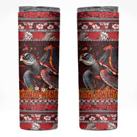 Hawaii KaʻUla Wena Volcano Turtle Skinny Tumbler Lava and Tropical Plants Tribal Pattern