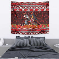 Hawaii KaʻUla Wena Volcano Turtle Tapestry Lava and Tropical Plants Tribal Pattern