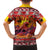 Hawaii KaʻUla Wena Octopus Family Matching Off The Shoulder Long Sleeve Dress and Hawaiian Shirt Oceanic Red with Corals and Tropical On Sunset Landscape