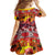 Hawaii KaʻUla Wena Octopus Family Matching Off The Shoulder Long Sleeve Dress and Hawaiian Shirt Oceanic Red with Corals and Tropical On Sunset Landscape