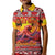 Hawaii KaʻUla Wena Octopus Kid Polo Shirt Oceanic Red with Corals and Tropical On Sunset Landscape