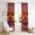 Hawaii KaʻUla Wena Octopus Window Curtain Oceanic Red with Corals and Tropical On Sunset Landscape