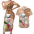 Northern Mariana Islands Hafa Adai Latte Stone Couples Matching Short Sleeve Bodycon Dress and Hawaiian Shirt Peach Fuzz Color LT03 Peach Fuzz Color - Polynesian Pride