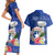 Northern Mariana Islands Hafa Adai Latte Stone Couples Matching Short Sleeve Bodycon Dress and Hawaiian Shirt Blue Color LT03 - Polynesian Pride