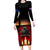 Custom New Zealand and Australia ANZAC Day Long Sleeve Bodycon Dress Gallipoli and Canlelight Lest We Forget LT03 Long Dress Black - Polynesian Pride