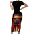 Custom New Zealand and Australia ANZAC Day Short Sleeve Bodycon Dress Gallipoli and Canlelight Lest We Forget LT03 Long Dress Black - Polynesian Pride