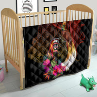 Papua New Guinea Bird-of-Paradise Quilt Hibiscus and Kundu Drum Tribal Pattern