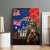 New Zealand and Australia ANZAC Day Canvas Wall Art National Flag mix Kiwi Bird and Kangaroo Soldier Style