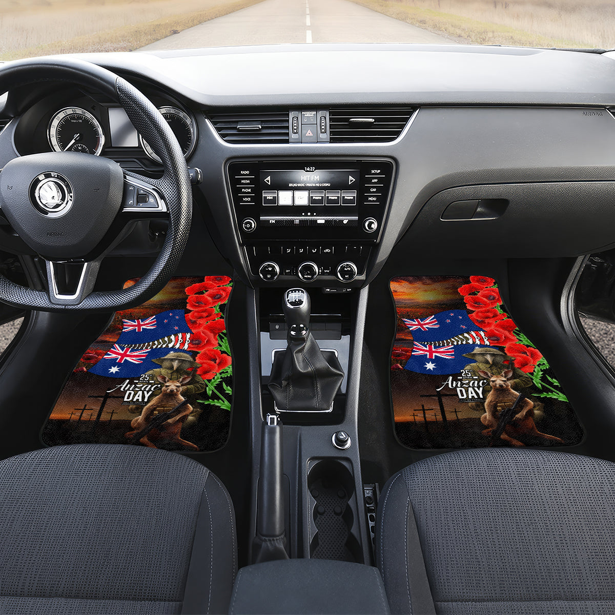 New Zealand and Australia ANZAC Day Car Mats National Flag mix Kiwi Bird and Kangaroo Soldier Style
