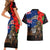 New Zealand and Australia ANZAC Day Couples Matching Short Sleeve Bodycon Dress and Hawaiian Shirt National Flag mix Kiwi Bird and Kangaroo Soldier Style LT03 - Polynesian Pride