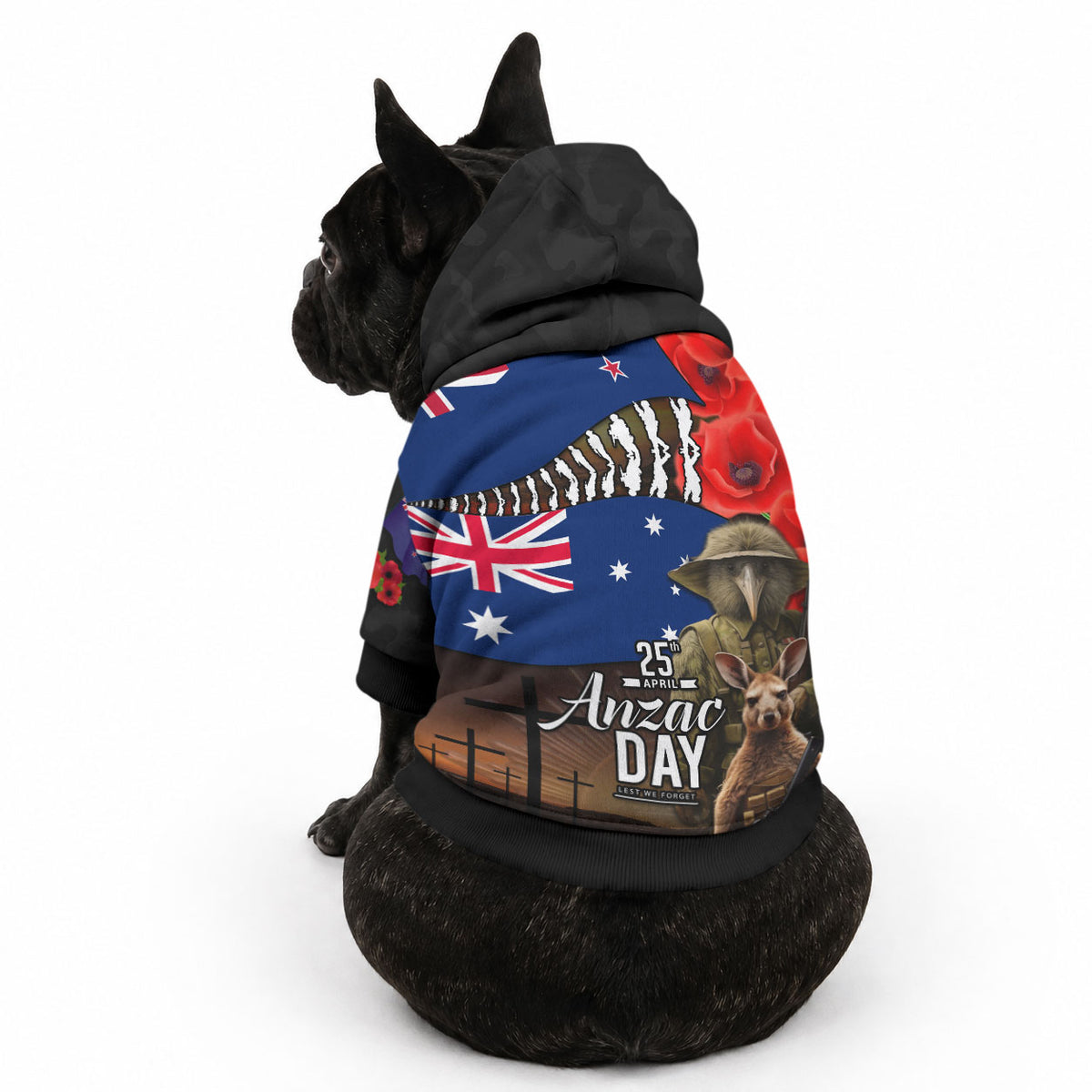 New Zealand and Australia ANZAC Day Pet Hoodie