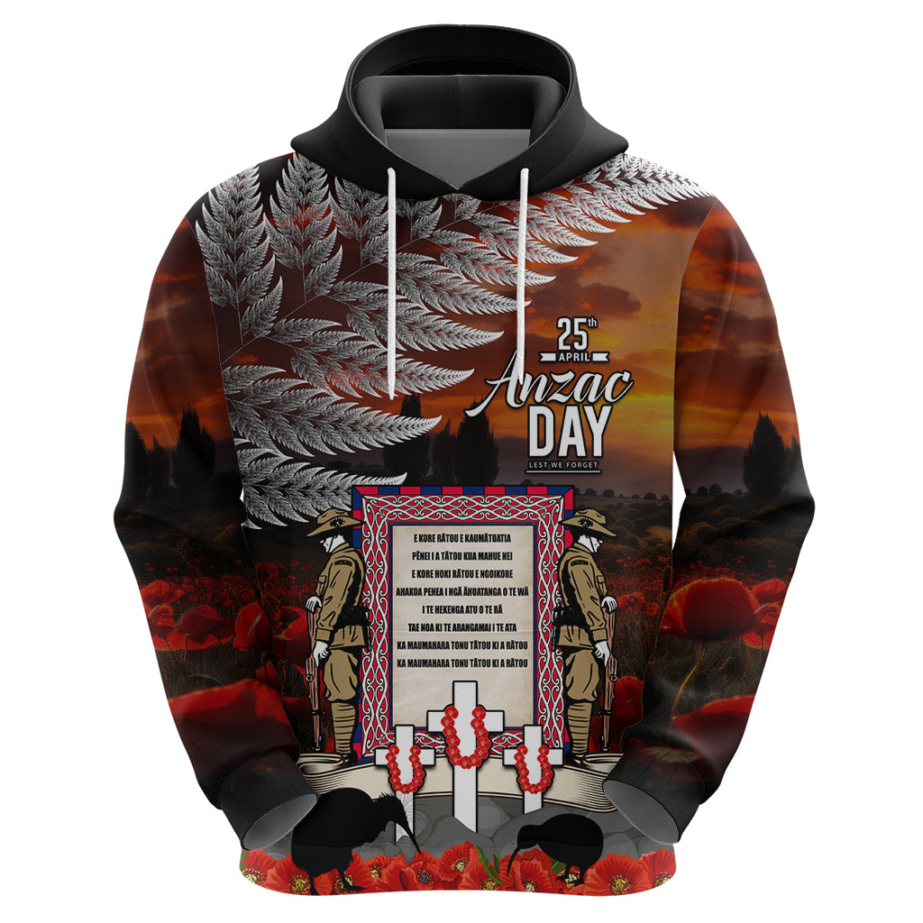 New Zealand ANZAC Day Zip Hoodie The Ode of Remembrance and Silver Fern LT03 - Polynesian Pride