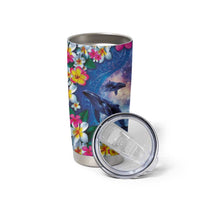 Hawaiian Lei Day Plumeria Humpback Whales Tumbler Cup Polynesian Art Vibrant Starry Nebula Style LT03 - Polynesian Pride