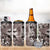 Hawaiian Lei Day Plumeria Humpback Whales 4 in 1 Can Cooler Tumbler Polynesian Art Vibrant Starry Nebula Grayscale Style