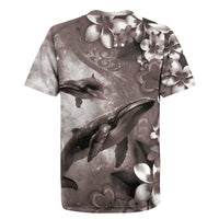 Hawaiian Lei Day Plumeria Humpback Whales Rugby Jersey Polynesian Art Vibrant Starry Nebula Grayscale Style LT03 - Polynesian Pride