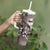 Hawaiian Lei Day Plumeria Humpback Whales Tumbler With Handle Polynesian Art Vibrant Starry Nebula Grayscale Style