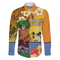 Happy Lei Day Family Matching Tank Maxi Dress and Hawaiian Shirt Hula Male Dancer Polynesian Flower Kakau Pattern