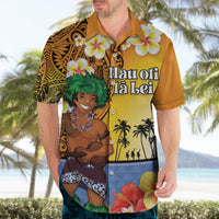 Happy Lei Day Hawaiian Shirt Hula Male Dancer Polynesian Flower Kakau Pattern