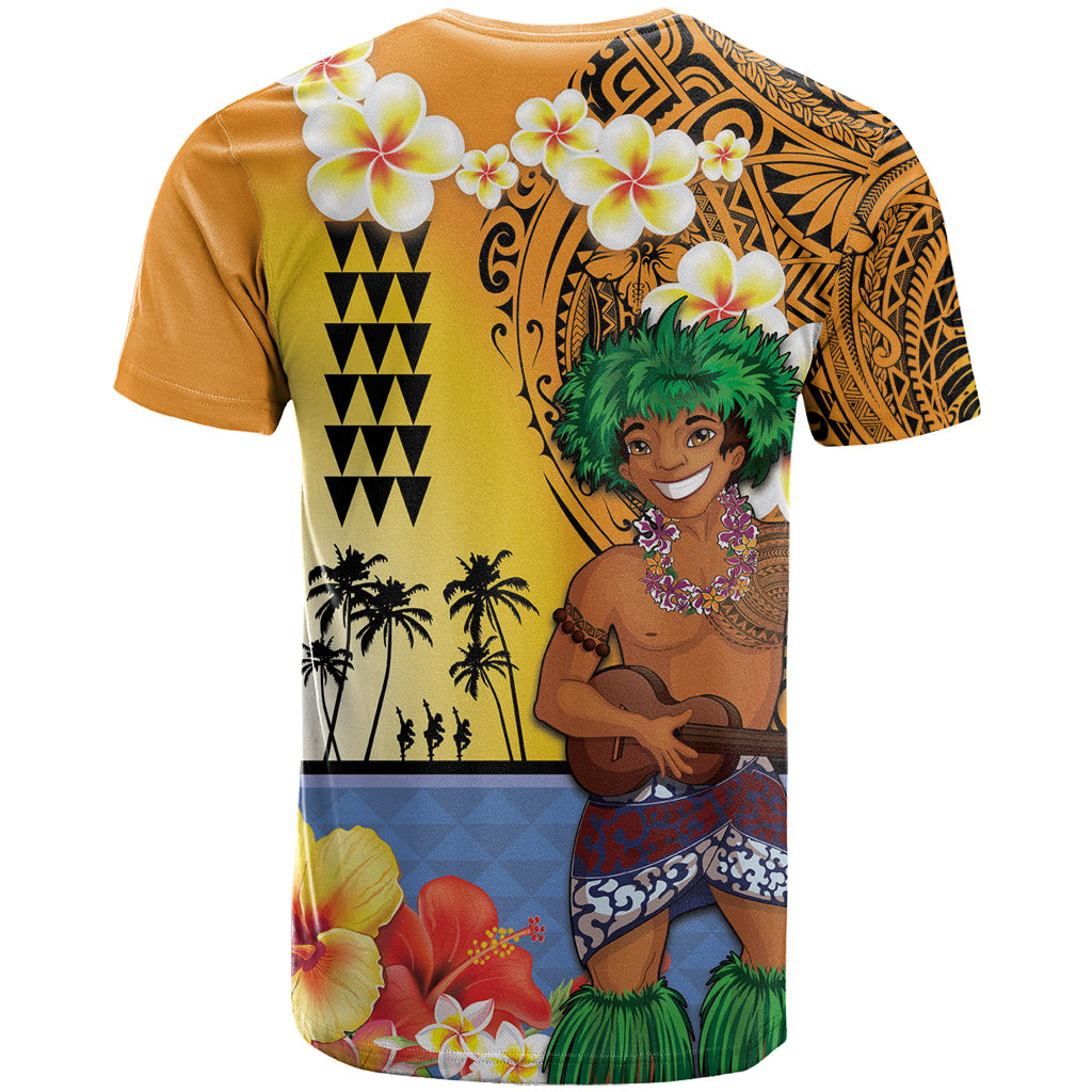 Happy Lei Day T Shirt Hula Male Dancer Polynesian Flower Kakau Pattern LT03 - Polynesian Pride